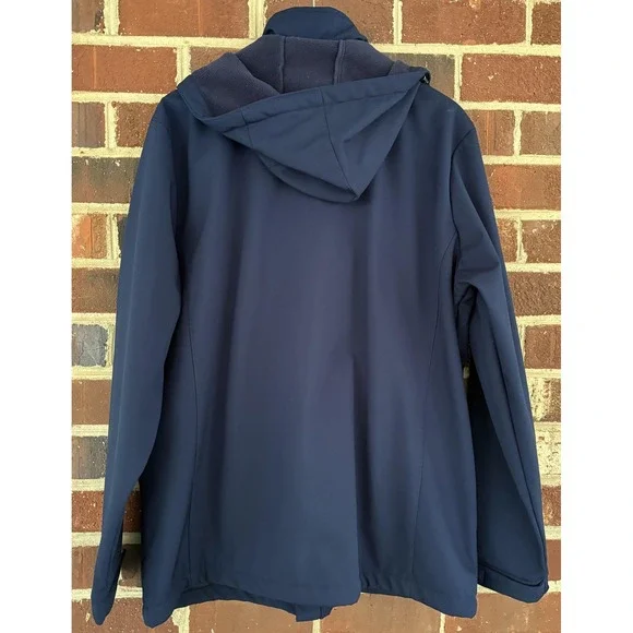 Chicago Bears Jacket Mens Large Navy NFL Football Hooded Softshell Full Zip - Picture 2 of 8